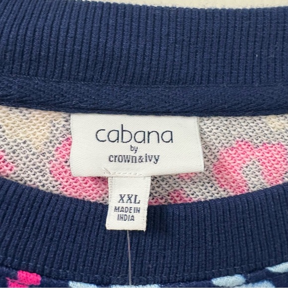 NWT Cabana by Crown & Ivy Multicolor Leopard Animal Print Sweater - Picture 2 of 6